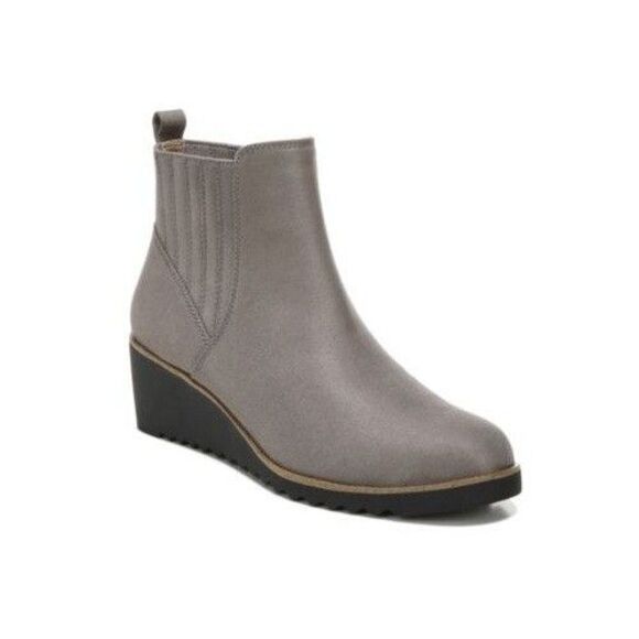 Life Stride Womens 7.5 M Grey Microsuede Zenith Pull On Ankle Booties NIB HL5 - Picture 1 of 4